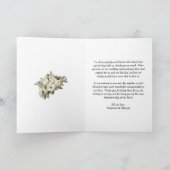 ロマンチックなバラ、ボホダスティブルー結婚ズ サンキューカード (内部)