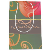 ロマンチックなバラ（名前あり） ミディアムペーパーバッグ (正面)