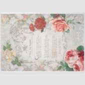 ロマンチックなバラ、詩と映画のデコペ縁どージ 薄葉紙 (正面)
