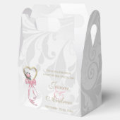 ロマンチックなバラ、金ゴールドハート、ピンクリボン フェイバーボックス (オープン)