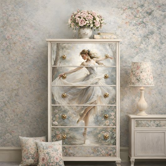 ロマンチックなバレリナダンスフォレストデクページ 薄葉紙