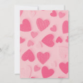 ロマンチックなバレンタインのハートとローズのカード 招待状 (裏面)