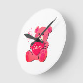 ロマンチックなバレンタインの贈り物 ラウンド壁時計 (傾斜)