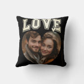 ロマンチックなバレンタインカスタムハート写真 クッション (裏面)