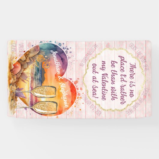 ロマンチックなバレンタインクルーズドアマーカー 横断幕 (横)