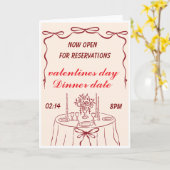 ロマンチックなバレンタインディナーの招待状 カード (黄色い花)