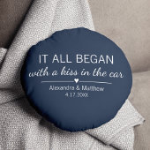 ロマンチックなバレンタインデーのカップル 始まりの場所 ラウンドクッション