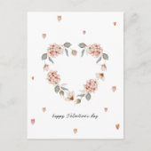 ロマンチックなバレンタインデーのカードとフローラハート シーズンポストカード (正面)