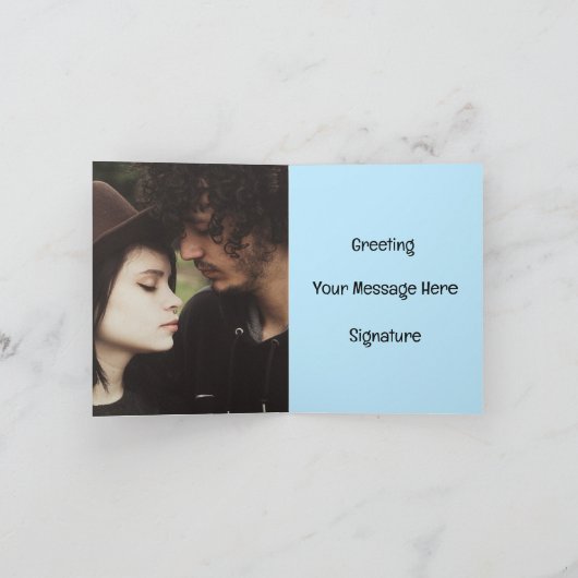 ロマンチックなバレンタインデーのカードのパーソナライズされた写真 ノートカード (内部)