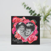 ロマンチックなバレンタインデーのカードハート写真フレーム 招待状 (スタンド正面)