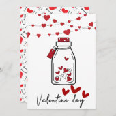 ロマンチックなバレンタインデーのカード | 愛パーソナライズされた 招待状 (正面/裏面)
