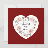 ロマンチックなバレンタインデーのカード 花のハート シーズンカード (正面)