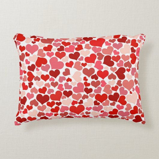 ロマンチックなバレンタインデーのハートパターン アクセントクッション (正面)