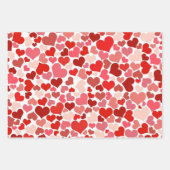 ロマンチックなバレンタインデーのハートパターン ラッピングペーパーシート (正面3)