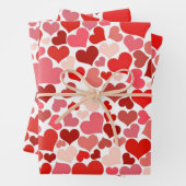 ロマンチックなバレンタインデーのハートパターン ラッピングペーパーシート (インサイチュ)
