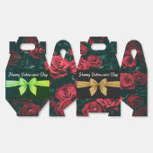 ロマンチックなバレンタインデーのバラとエレガント弓 フェイバーボックス (見開き)