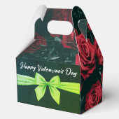 ロマンチックなバレンタインデーのバラとエレガント弓 フェイバーボックス (裏面)