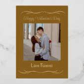 ロマンチックなバレンタインデーのフォトフレーム 箔シーズンカード (正面)