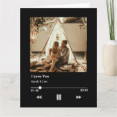 ロマンチックなバレンタインデーの愛する音楽プレーヤー カード (正面)