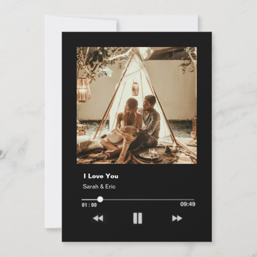 ロマンチックなバレンタインデーの愛する音楽プレーヤー シーズンカード (正面)