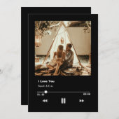ロマンチックなバレンタインデーの愛する音楽プレーヤー シーズンカード (正面/裏面)