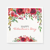 ロマンチックなバレンタインデーの水の色のフローラパーティー スタンダードカクテルナプキン (正面)