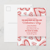 ロマンチックなバレンタインデーの特別なカード シーズンポストカード (正面/裏面)