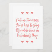 ロマンチックなバレンタインデーの詩とピンクのハート シーズンカード (正面/裏面)