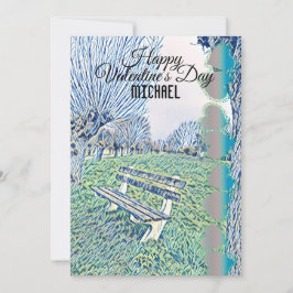 ロマンチックなバレンタインデーハートガーデンベンチ彼のために