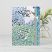 ロマンチックなバレンタインデーハートガーデンベンチ彼のために (スタンド正面)