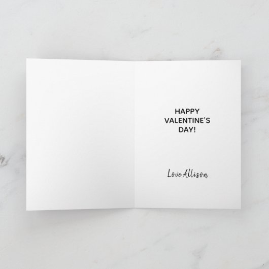 ロマンチックなバレンタインデーパーソナライズされたト シーズンカード (内部)