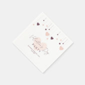 ロマンチックなバレンタインデーパーティの招待状 スタンダードカクテルナプキン (角)