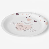 ロマンチックなバレンタインデーパーティの招待状 ペーパープレート (アングル)