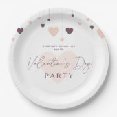 ロマンチックなバレンタインデーパーティの招待状 ペーパープレート (正面)