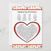 ロマンチックなバレンタインデー印刷可能な単語検索 シーズンカード (正面)