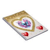 ロマンチックなバレンタインデー壁紙 – トレンディーデザイン ノートブック (右側)