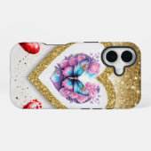 ロマンチックなバレンタインデー壁紙 – トレンディーデザイン iPhone 16ケース (裏面横)