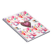 ロマンチックなバレンタインデー壁紙 – ハートデザイン ノートブック (右側)