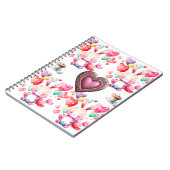 ロマンチックなバレンタインデー壁紙 – ハートデザイン ノートブック (左側)