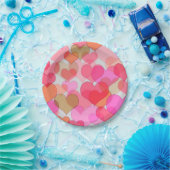 ロマンチックなバレンタインデー愛ピンクの恋人 ペーパープレート (パーティー)