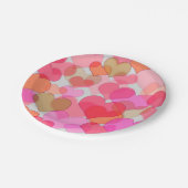 ロマンチックなバレンタインデー愛ピンクの恋人 ペーパープレート (アングル)