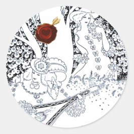 ロマンチックなバレンタインデー愛好家レッドワックスシールハート ラウンドシール