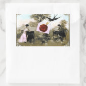 ロマンチックなバレンタインデー愛好家レッドワックスシールハート 長方形シール (バッグ)