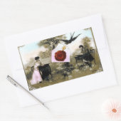 ロマンチックなバレンタインデー愛好家レッドワックスシールハート 長方形シール (封筒)