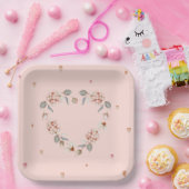 ロマンチックなバレンタインデー紙プレートとフローラ ペーパープレート (パーティー)