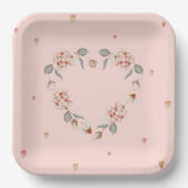 ロマンチックなバレンタインデー紙プレートとフローラ ペーパープレート (正面)