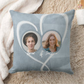 ロマンチックなバレンタインデー2枚の写真とハートの愛 クッション (ブランケット)