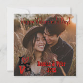 ロマンチックなバレンタインデー | カスタム写真とハート カード (正面)