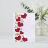 ロマンチックなバレンタインデー | ブルゴーニュと金ゴールドハート シーズンポストカード (スタンド正面)