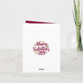 ロマンチックなバレンタインデー | ブルゴーニュと金ゴールドハート 招待状 (裏面)